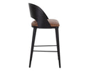 DEZIRAE BARSTOOL - BLACK COGNAC LEATHER