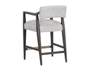 KEAGAN COUNTER STOOL - SALOON LIGHT GREY LEATHER
