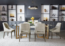 ESTRADA DINING CHAIR - NAYA CHECK LIGHT GREY