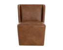 AMITA WHEELED DINING CHAIR - TOBACCO TAN