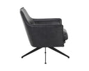 CROSBY SWIVEL LOUNGE CHAIR - ALPINE BLACK LEATHER