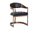BEAUMONT DINING ARMCHAIR - ANTIQUE BRASS CANTINA BLACK