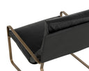 ZANCOR LOUNGE CHAIR - ANTIQUE BRASS CHARCOAL BLACK LEATHER