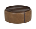 BORELLI WHEELED STORAGE OTTOMAN - TOBACCO TAN AUTUMN CHESTNUT