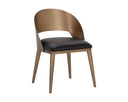 DEZIRAE DINING CHAIR - ANTIQUE BRASS CHARCOAL BLACK LEATHER