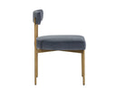 SENECA DINING CHAIR - ANTIQUE BRASS VELVET SLATE