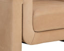 ROMER ARMCHAIR - DISTRESSED BROWN NUBUCK TAN LEATHER