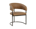 MARRIS DINING ARMCHAIR - GUNMETAL MILLIKEN COGNAC