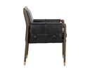 MAUTI DINING ARMCHAIR - DISTRESSED BROWN CORTINA BLACK LEATHER