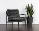 GILMORE LOUNGE CHAIR - BLACK BLACK LEATHER