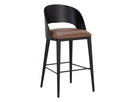 DEZIRAE BARSTOOL - BLACK COGNAC LEATHER