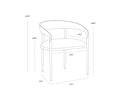 ZANATTA DINING ARMCHAIR - TAN LEATHER