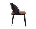 DEZIRAE DINING CHAIR - BLACK COGNAC LEATHER