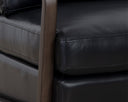 CASTELL SWIVEL LOUNGE CHAIR - BROWN CORTINA BLACK LEATHER