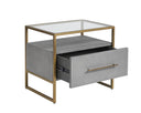 VENICE NIGHTSTAND - GREY SHAGREEN