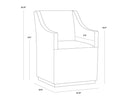 ZANE WHEELED DINING ARMCHAIR - PICCOLO PEBBLE