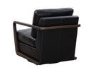 CASTELL SWIVEL LOUNGE CHAIR - BROWN CORTINA BLACK LEATHER