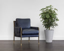 MAUTI ARMCHAIR - DISTRESSED BROWN CORTINA INK LEATHER