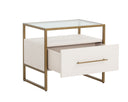 VENICE NIGHTSTAND - OYSTER SHAGREEN