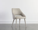 GALEN DINING ARMCHAIR - LINEA LIGHT GREY LEATHER