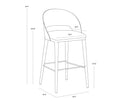 DEZIRAE BARSTOOL - ANTIQUE BRASS CHARCOAL BLACK LEATHER
