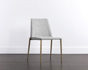 RENEE STACKABLE DINING CHAIR - ANTIQUE BRASS BELFAST HEATHER GREY BRAVO METAL