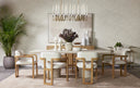 MADRONE DINING ARMCHAIR - RUSTIC OAK HEATHER IVORY TWEED