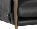 MAUTI ARMCHAIR - DISTRESSED BROWN CORTINA BLACK LEATHER