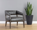 CARLYLE LOUNGE CHAIR - BRENTWOOD CHARCOAL LEATHER