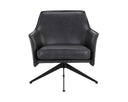 CROSBY SWIVEL LOUNGE CHAIR - ALPINE BLACK LEATHER