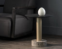 MONACO END TABLE - GOLD GREY MARBLE CHARCOAL GREY