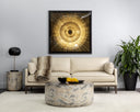 DIAZ COFFEE TABLE - MARBLE LOOK ANTIQUE BRASS