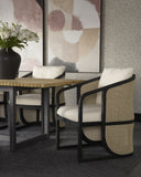 PALERMO DINING CHAIR - CHARCOAL STINSON CREAM