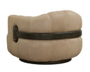TADEO SWIVEL ARMCHAIR - DARK BROWN SAHARA SAND LEATHER