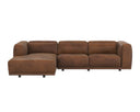 BEAU SOFA CHAISE - LAF LUCIA TOBACCO LEATHER