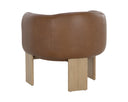 TRINE LOUNGE CHAIR - RUSTIC OAK VINTAGE CAMEL LEATHER
