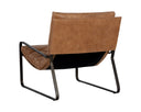 ZANCOR LOUNGE CHAIR - GUNMETAL TAN LEATHER