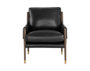 MAUTI ARMCHAIR - DISTRESSED BROWN CORTINA BLACK LEATHER