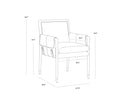 MAUTI DINING ARMCHAIR - DISTRESSED BROWN CORTINA BLACK LEATHER