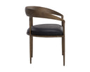 ZANATTA DINING ARMCHAIR - CHARCOAL BLACK LEATHER