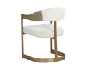 BEAUMONT DINING ARMCHAIR - ANTIQUE BRASS RHEA LIGHT BARLEY
