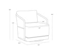 ALLARIZ SWIVEL ARMCHAIR - WARM GREY GRACEBAY LIGHT GREY
