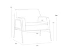 CYBIL LOUNGE CHAIR - POLO CLUB KOHL GREY
