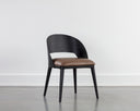 DEZIRAE DINING CHAIR - BLACK COGNAC LEATHER