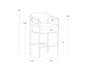 HELOISE COUNTER STOOL - MILLIKEN COGNAC