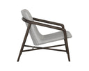 CINELLI LOUNGE CHAIR - DISTRESSED BROWN SALOON LIGHT GREY LEATHER