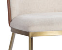 MARIE DINING CHAIR - BELFAST OATMEAL BRAVO COGNAC