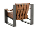 BERKE LOUNGE CHAIR - GUNMETAL TAN LEATHER