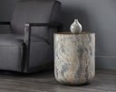 DIAZ END TABLE - MARBLE LOOK ANTIQUE BRASS