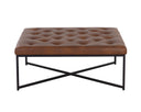 ENDALL OTTOMAN - BLACK BRAVO COGNAC